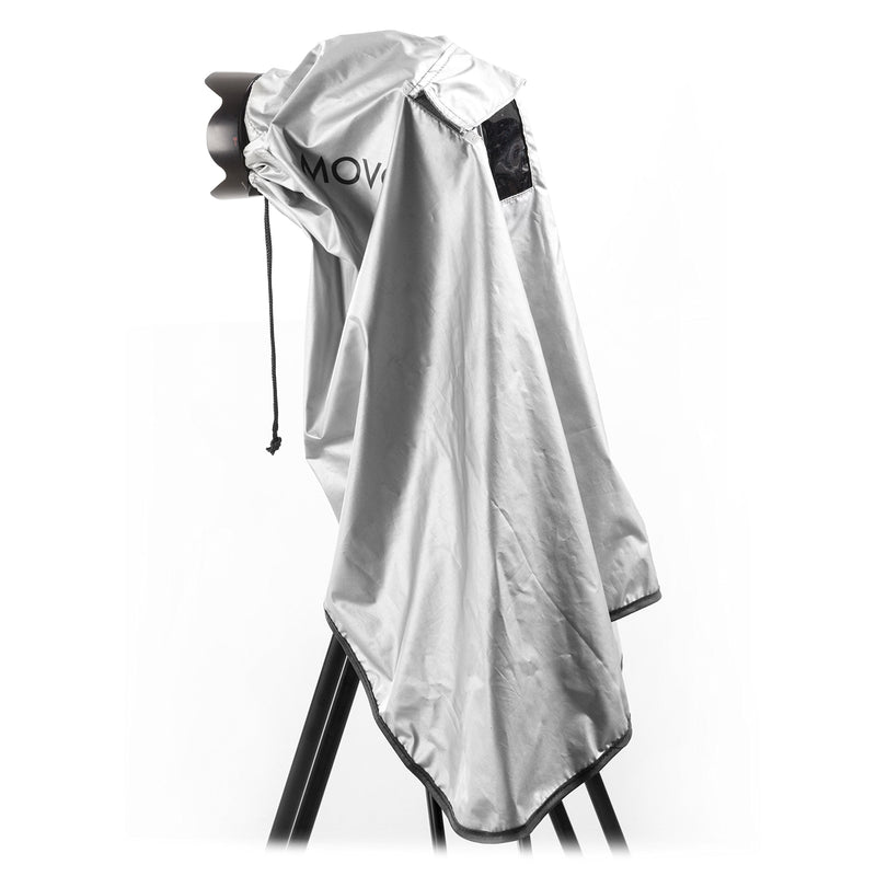 Movo CRC03 Extra-Long Camera Rain Coat Rain Cover for DSLR Cameras, Lens, and Tripod (Metallic Gray)