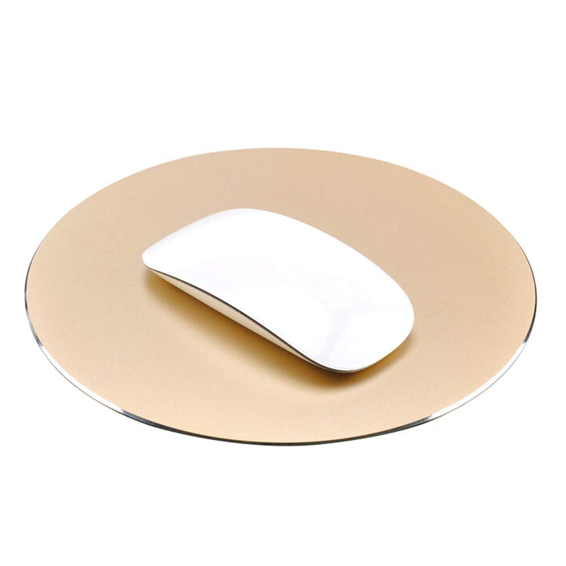 ProElife Premium Aluminum Metal Mouse Pad Mice Mat 8.66 inch (Round, Champagne Gold) Round-Champagne Gold