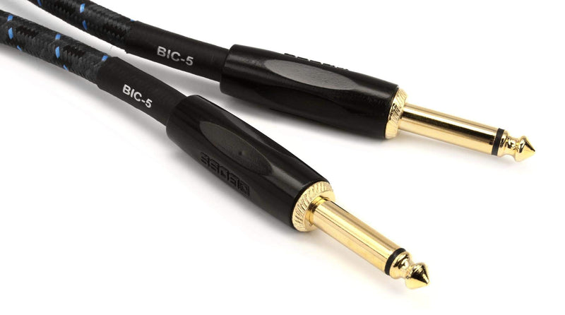 BOSS 5-Feet (1.5m) Instrument Cable, Straight ¼” Jack (BIC-5), 1/4"