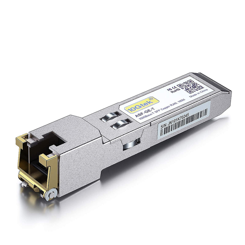 1.25G SFP-T, 1000BASE-T Copper SFP to RJ45, Compatible with HPE, Ubiquiti UniFi, D-Link, Supermicro, Netgear, TP-Link, Broadcom and More 1) 1G-T: 100m