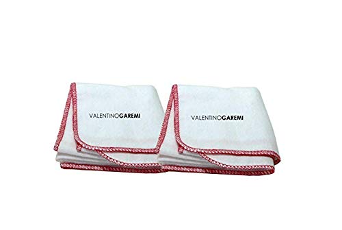 [AUSTRALIA] - VALENTINO GAREMI Cotton Polishing Cloth Set (2 Pack) – Dual-Sided Soft & Coarse Cleaning Cloth for Shoes, Leather Care & Buffing – 17” x 17” Reusable Cotton Rags 