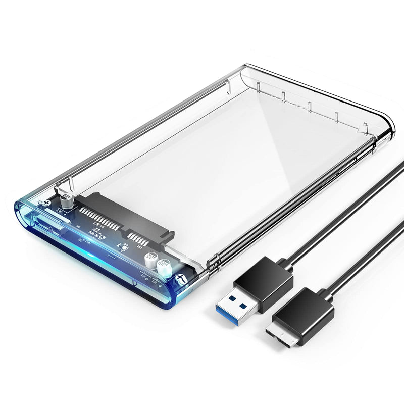 ORICO 2.5'' USB 3.0 External Hard Drive Enclosure USB3.0 to SATA Portable Clear Hard Disk Case for 2.5 inch 7mm 9.5mm SATA HDD SSD Max 4TB Support UASP and Tool-Free(2139U3)