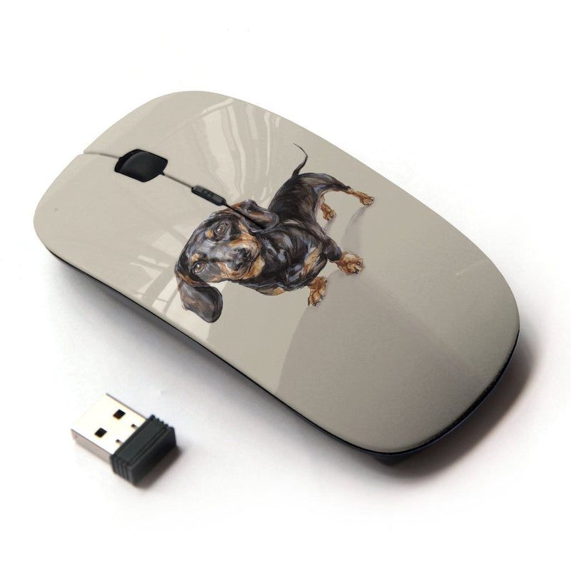 KOOLmouse [ Optical 2.4G Wireless Mouse ] [ Dachshund Badger Dog Black Brown ]