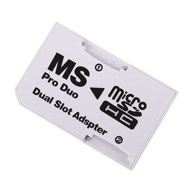 Cuziss Dual Slot MicroSD Micro SDHC Adapter Duo Pro Memory Stick Adapter for PSP Sony