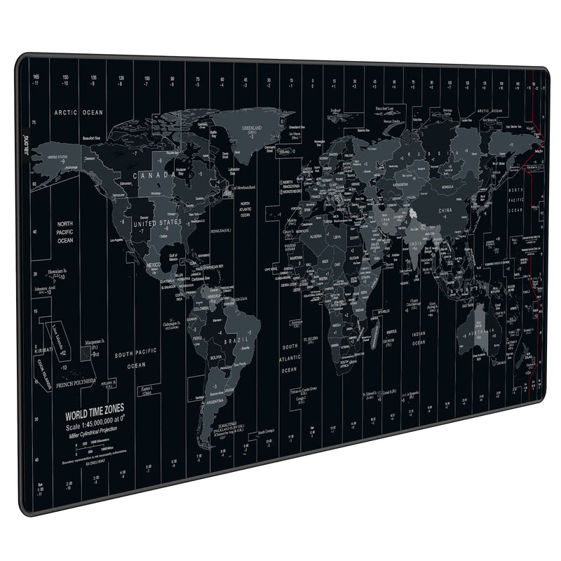 JIALONG New Upgraded Version Large Mouse Pad Desk Mat Comfortable Mousepad with Personalized Design Extended Size 35.4 X 15.7X 0.12 inches for Laptop, Computer and PC - Black World Map Typ 1