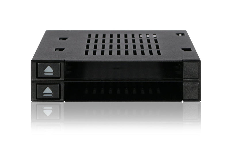ICY DOCK Dual 2 Bay 2.5” SSD & HDD Dock Tool-Less Hot-Swap SATA / SAS Mobile Rack Enclosure for 3.5” Bay - flexiDOCK MB522SP-B