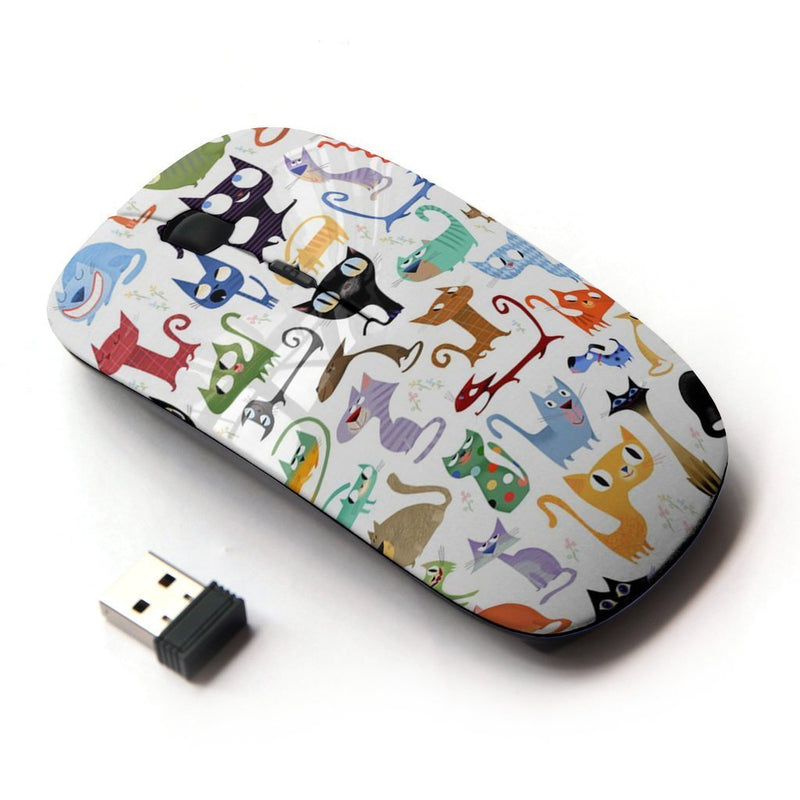 KOOLmouse [ Optical 2.4G Wireless Mouse ] [ Abstract Cat Pattern White Kittens ]