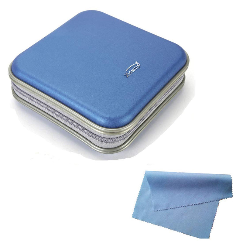 [AUSTRALIA] - Q4 Hard CD DVD Storage Holder Case for 40 Discs. Durable Travel Organizer. (Blue) Blue 