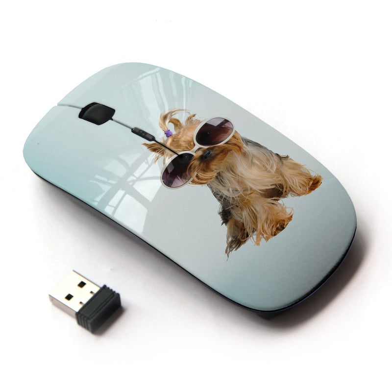 KOOLmouse [ Optical 2.4G Wireless Mouse ] [ Yorkshire Terrier Sunglasses Dog Puppy ]