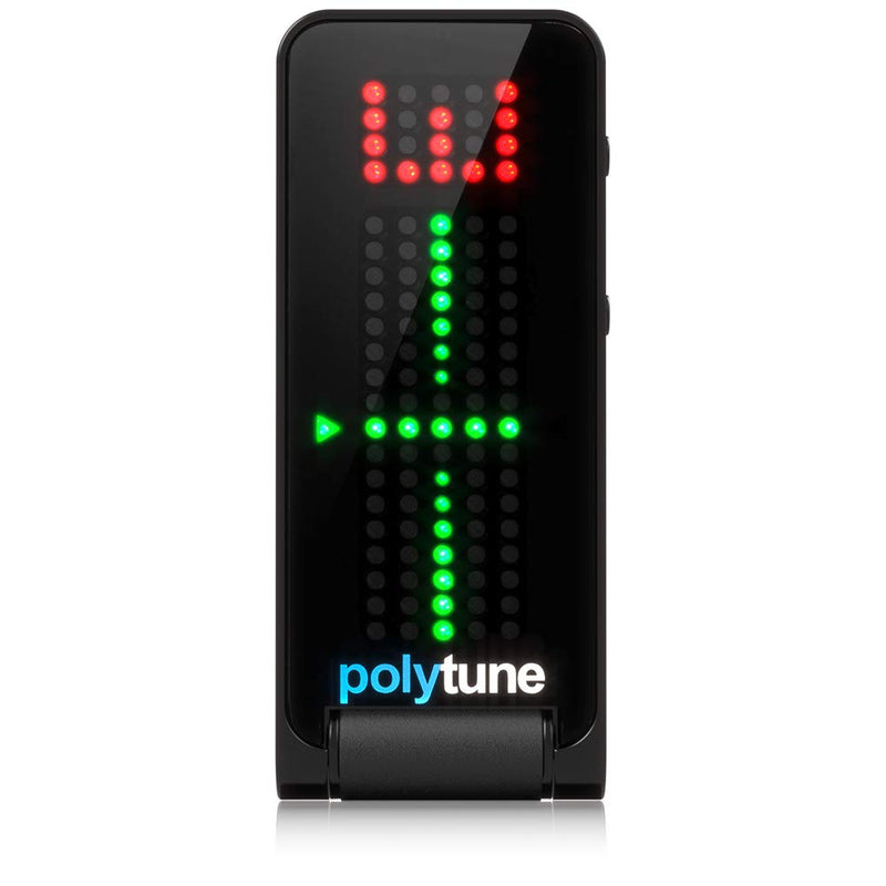 TC Electronic POLYTUNE CLIP Clip-On Tuner with Polyphonic, Strobe and Chromatic Modes and 108 LED Matrix Display for Ultimate Tuning Performance Black