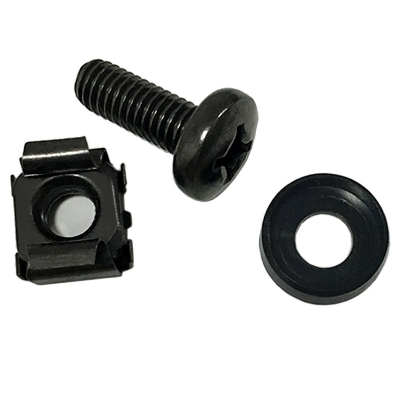 Lancher 60-Pack M6 x 16mm Screws and Cage Nuts for Server Shelf Cabinets Rack Mount 1U 2U 6U 12U Rack Screw cage nut - Black 60-Pack M6 screw cage nut Black
