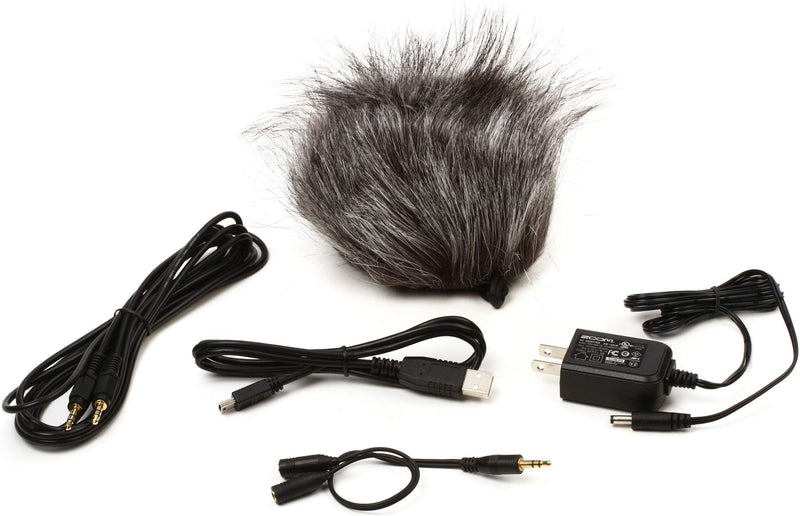 Zoom APH-4nPro Accessory Pack for H4n Pro Portable Recorder, Includes Hairy Windscreen, Splitter Cable, Attenuator Cable, USB Cable, and AC Adapter