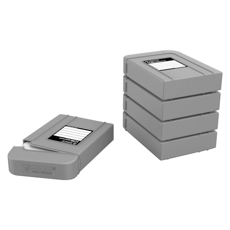 ORICO 5 Packs 3.5inch Hard Drive Case Protective Box Storage Case Cover Organization Shell for Shockproof Slashproof and Dustproof for Gray-PHI-5S PHI-GY 3.5 inch