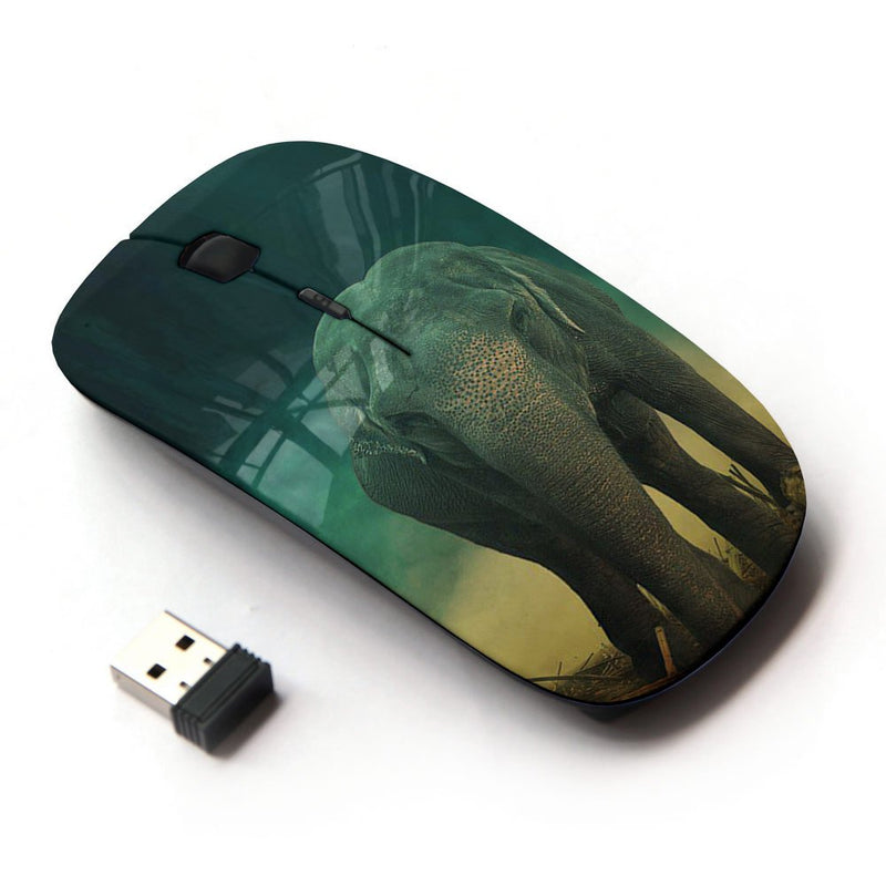KOOLmouse [ Optical 2.4G Wireless Mouse ] [ Elephant Teal Trunk Vintage Cute Retro ]