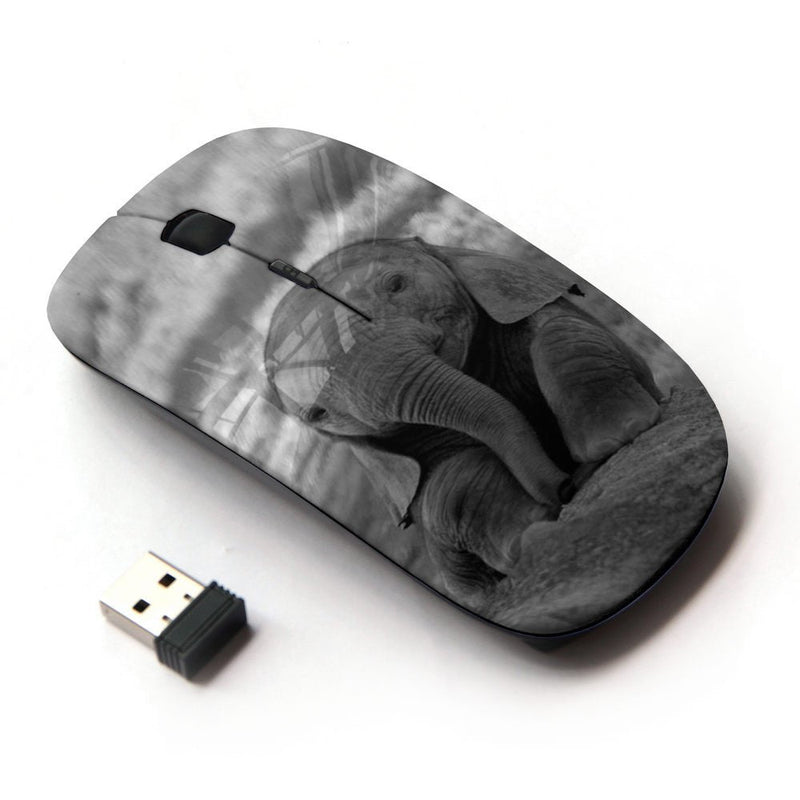Graphic4You Cute Baby Elephant Animal Design Ergonomic Wireless Mouse with Nano Receiver Design #3