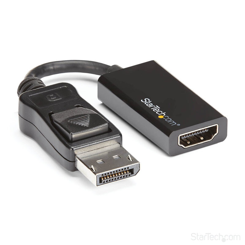 [AUSTRALIA] - StarTech.com DisplayPort to HDMI Adapter - 4K 60Hz Active DP 1.4 to HDMI 2.0 Video Converter - DP to HDMI Monitor/TV/Display Cable Adapter Dongle - Latching DP Connector (DP2HD4K60S), Black 
