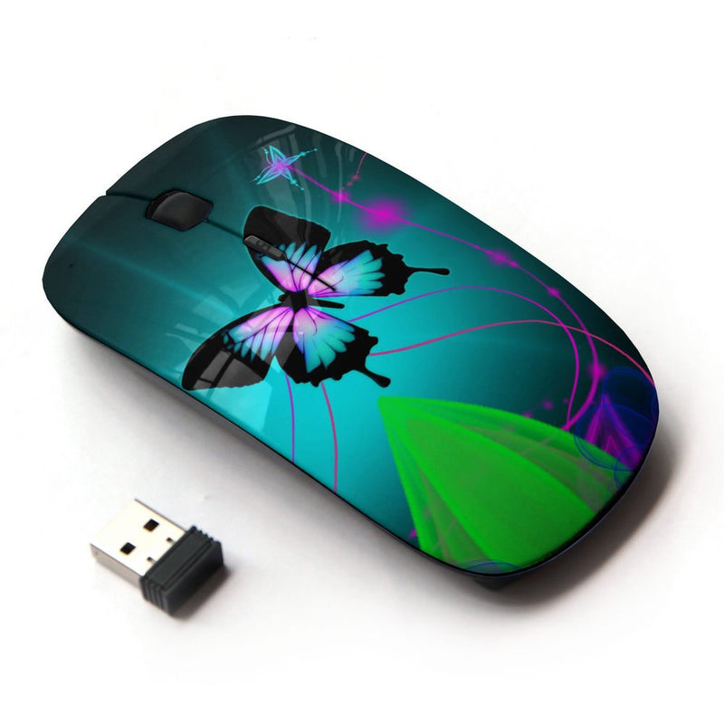 KOOLmouse [ Optical 2.4G Wireless Mouse ] [ Iridescent Blue Green Purple Butterfly ]