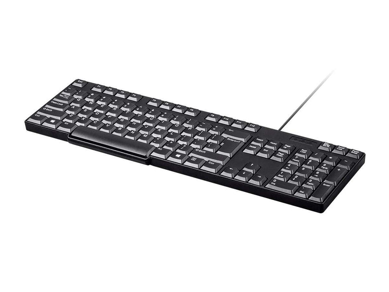 Monoprice Essential USB Keyboard - Black, Comfortable Key Action, Ideal Key Layout, Simple Wired Operation, Functional Form Factor