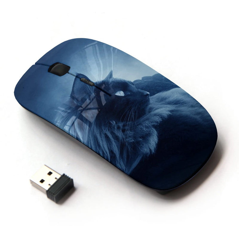KOOLmouse [ Optical 2.4G Wireless Mouse ] [ Feline Cat Siamese Blue Mist Fog ]