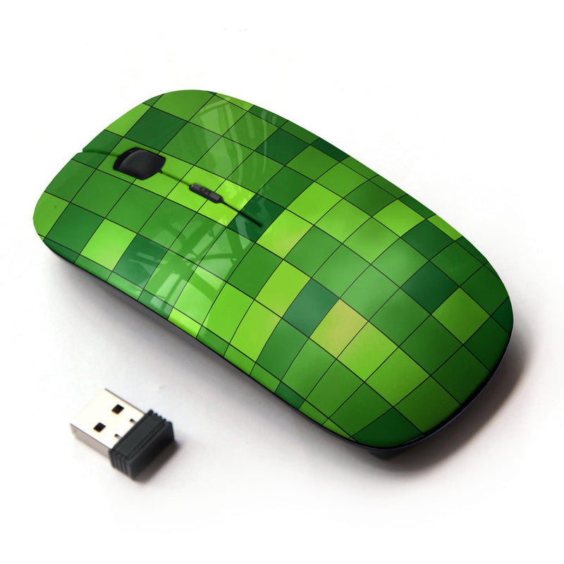 KOOLmouse [ Optical 2.4G Wireless Mouse ] [ Pattern Checkered Green Bright Bling ]