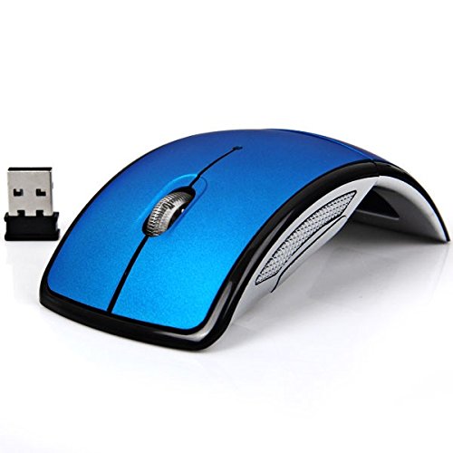Foldable Wireless Mouse 2.4GHz for The PC Computer Mouse Foldable Folding Mice USB 2.0 Receiver for PC Laptop Blue