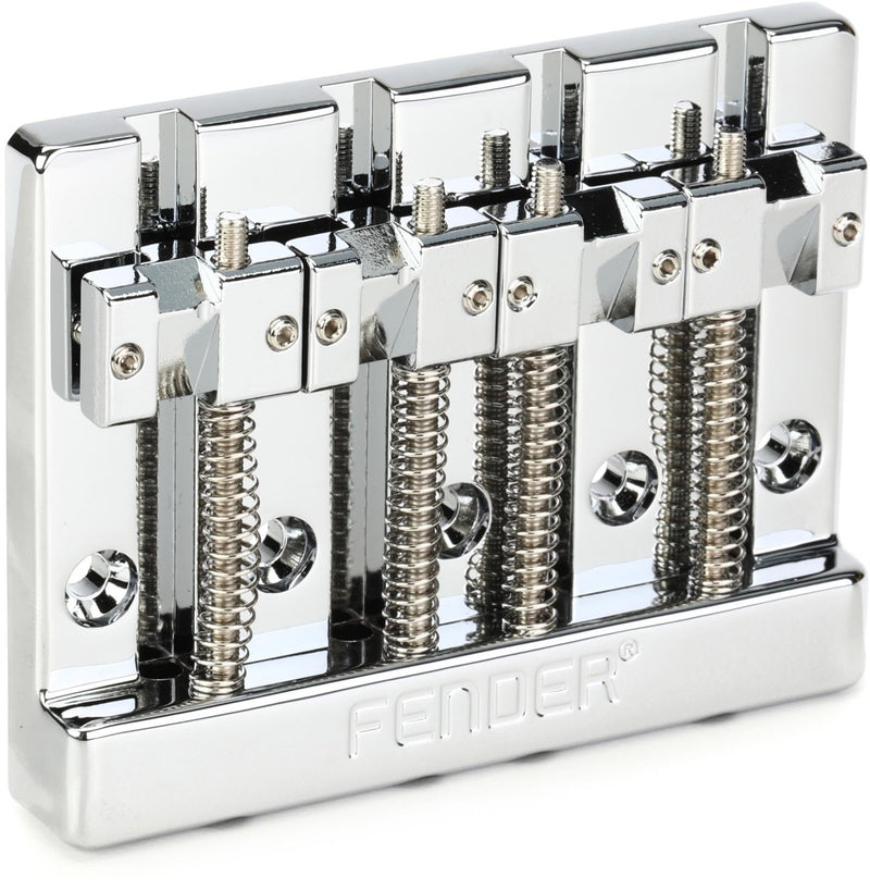 Fender HiMass 4-String Bass Bridge Assembly with Brass Saddles - Chrome Single