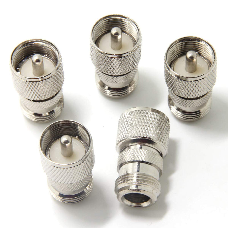 Ancable UHF/PL-259 Male to N Female Connector for CB Ham Radio Antenna Pack of 5
