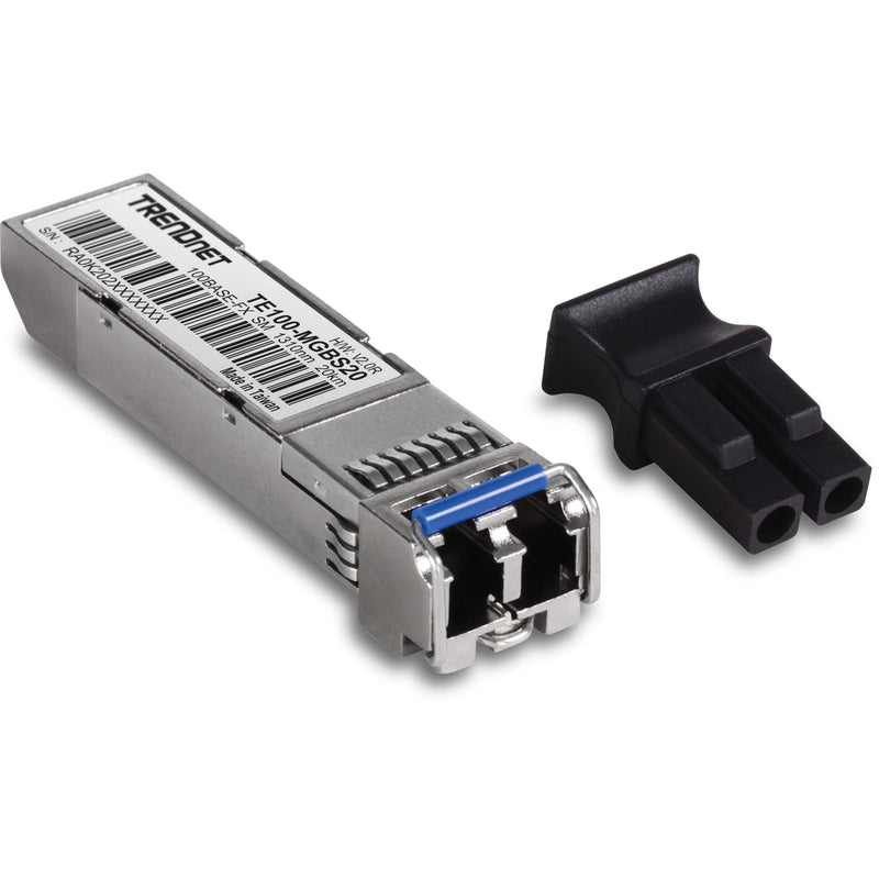 TRENDnet SFP to RJ45 100Base-FX Single-Mode LC Module, TE100-MGBS20 | Up to 12.4 Miles, Standard SFP Compatible, Up to 155Mbps Speeds, Duplex-LC Fiber Compatible,1310nm, Lifetime Protection 20 KM