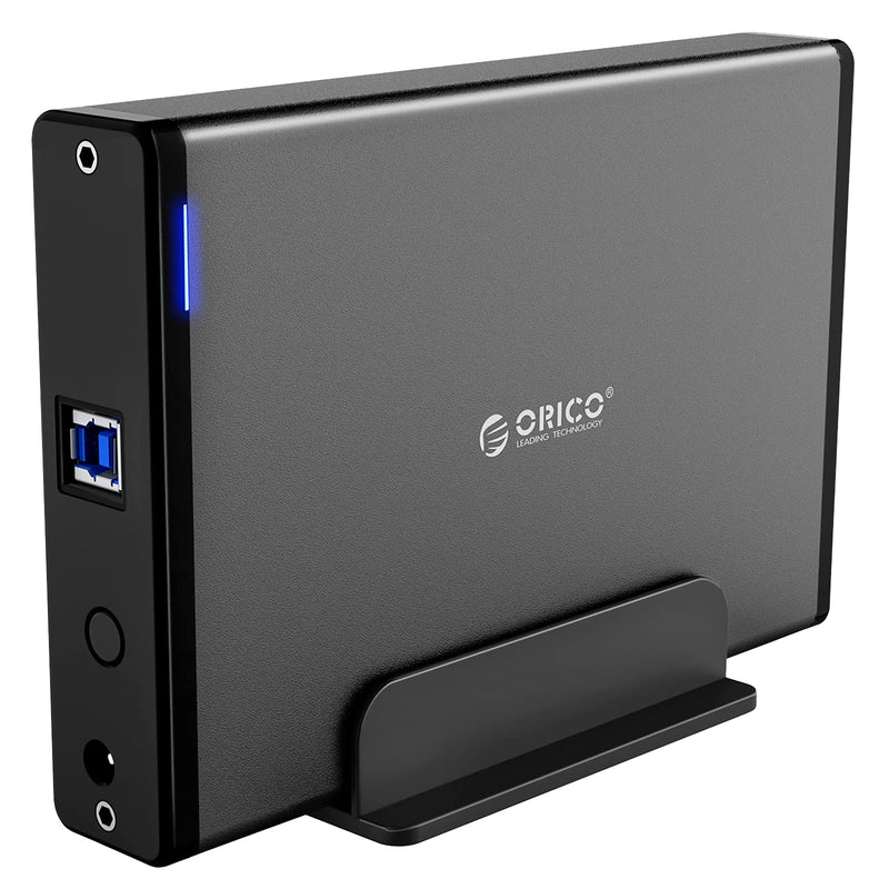 ORICO 3.5 Inch External Hard Drive Enclosure with Removable Enclosure USB 3.0 to SATA 3.0 5Gbps for SATA 3.5 Inch HDD with 12V 2A Power Supply Adapter (16TB Max, Blue Display) 7688U3 ORICO 7688U3-EU-BK-BP