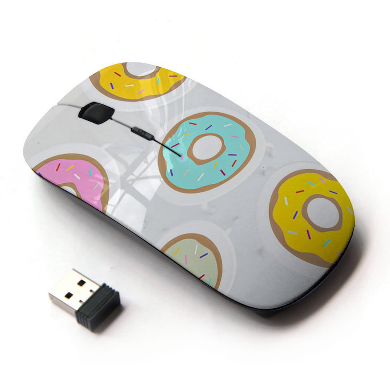 KawaiiMouse [ Optical 2.4G Wireless Mouse ] Doughnut Yellow Teal Pink Pastry Sweet