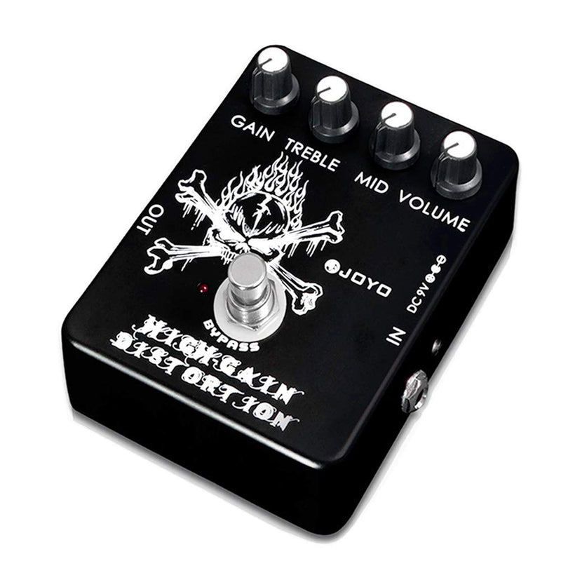 JOYO High Gain Distortion Pedal from AC/DC Crunch to Heavy Metal with Full Range EQ for Electric Guitar Effect - Bypass (JF-04) Black