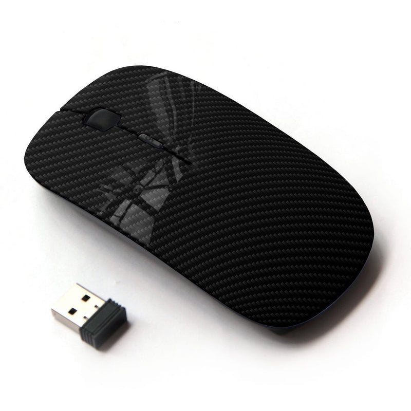 KOOLmouse [ Optical 2.4G Wireless Mouse ] [ Carbon Fiber Pattern Grey Black Minimalist ]