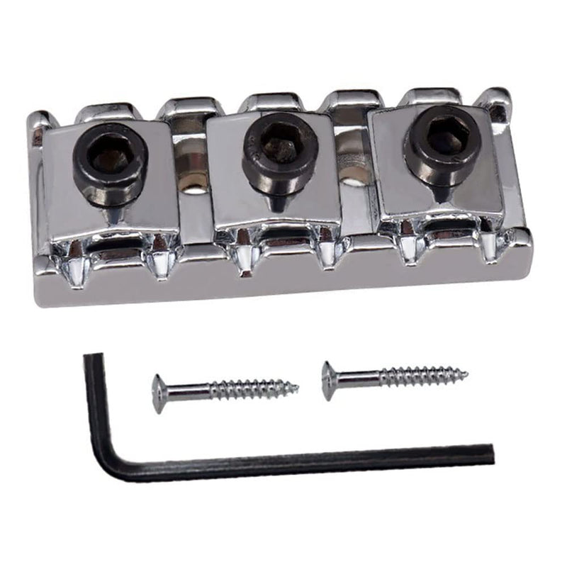 R3 Electric Guitar String Locking Nut for Floyd Rose Tremolo Bridge 43mm (Chrome with black nut) Chrome with black nut