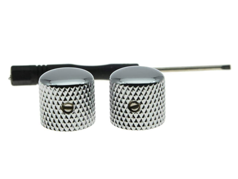 [AUSTRALIA] - KAISH Set of 2 Chrome Metal Guitar Dome Knobs Bass Knob with Set Screw for Telecaster/Tele Guitar 