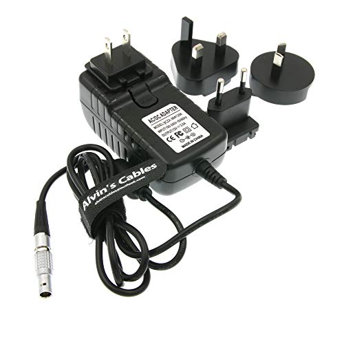 Alvin's Cables 2 Pin Male to Universal AC with UK EU AU US Plugs Adapter Converter Power Cable for Z CAM E2 Flagship Teradek Cube Hollyland Cosmo 600 straight 0B 2 pin male