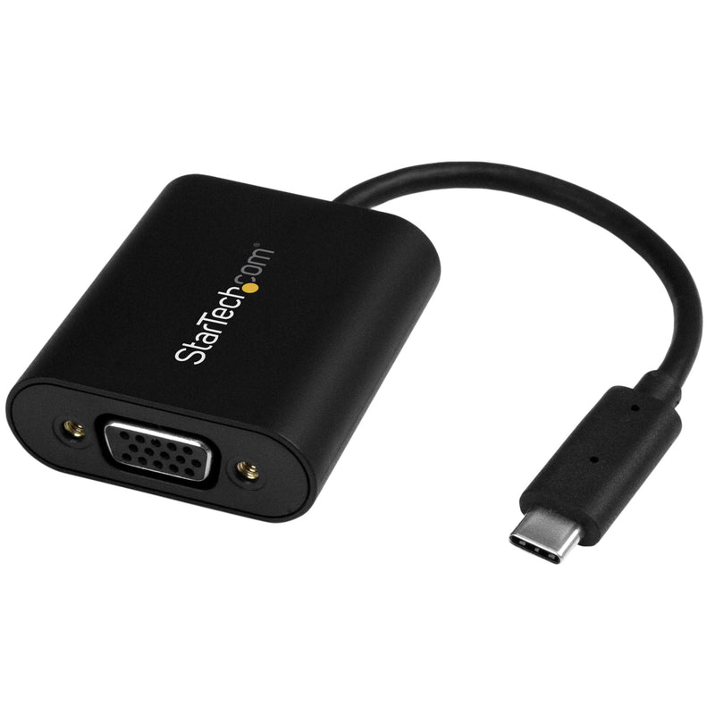 StarTech USB-C to VGA Adapter, 1920 x 1200, TAA, HD video (CDP2VGASA) | USB-C to VGA monitor or projector, Presentation Mode toggle