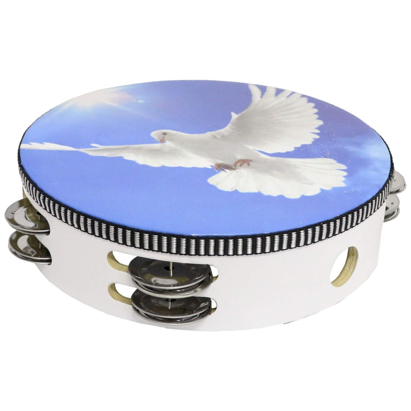 Danzcue 8 Inches Worship Dove Double Rows Jingles Tambourine