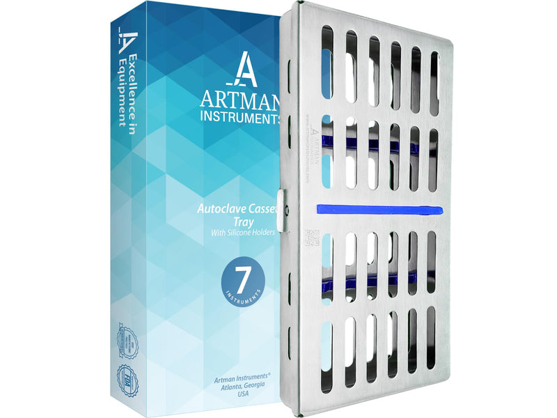 ARTMAN Instrument Cassette Rack for 5,7,10 & 20 Instruments Box Dental Instruments Organizer (for 7 Instruments) For 7 Instruments