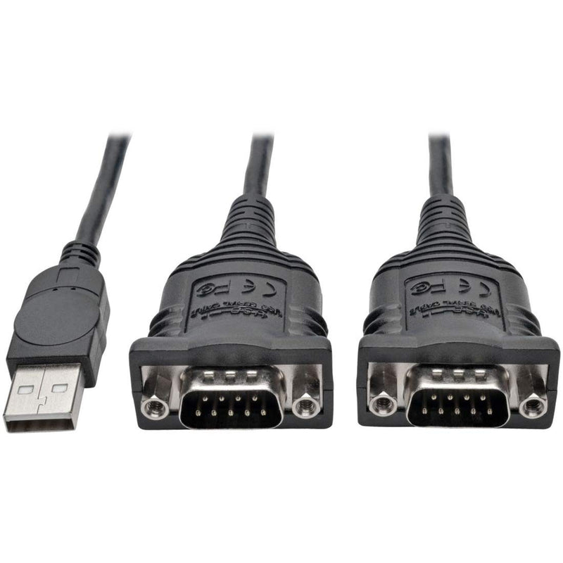 Tripp Lite 6ft 2-Port USB to DB9/ RS 232 Serial Adapter Cable FTDI, COM Retention M/M 6' (U209-006-2) USB-A to 2x DB9 (M/M)