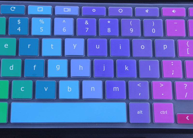 Colorful Keyboard Cover for Acer Chromebook Spin 11 311 C733 CP311 511 512/Chromebook 11 CB3-131 CB3-132 CP311 C738T CB5-132T/Chromebook Spin 713 CP713 R13 CB5-312T/Acer Chromebook 14 15.6", Rainbow