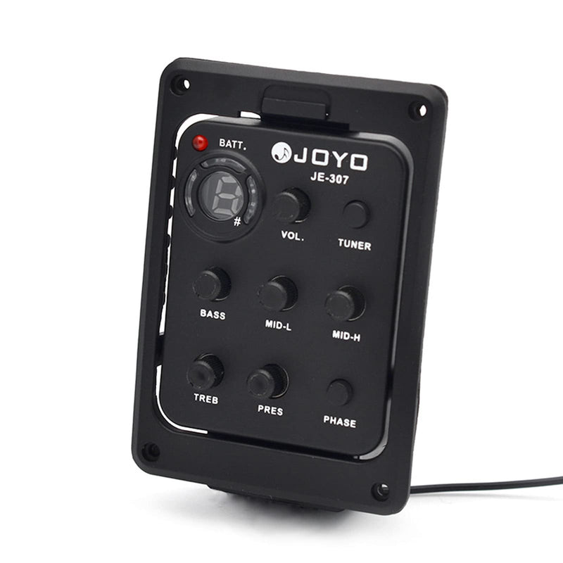 JOYO JE-307 5-Band EQ Equalizer Acoustic Guitar Piezo Pickup Preamp Tuner System with LCD Display