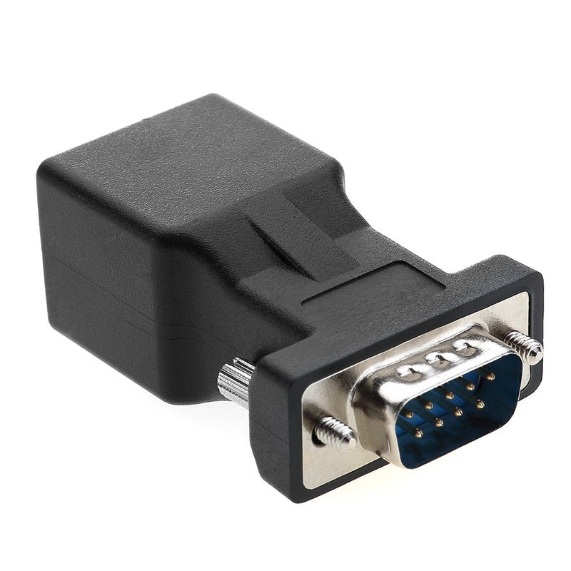 RS232 to RJ45,LFHUKEJI DB9 9-Pin Serial Port Male to RJ45 Female Cat5e/6 Ethernet LAN Extend Adapter
