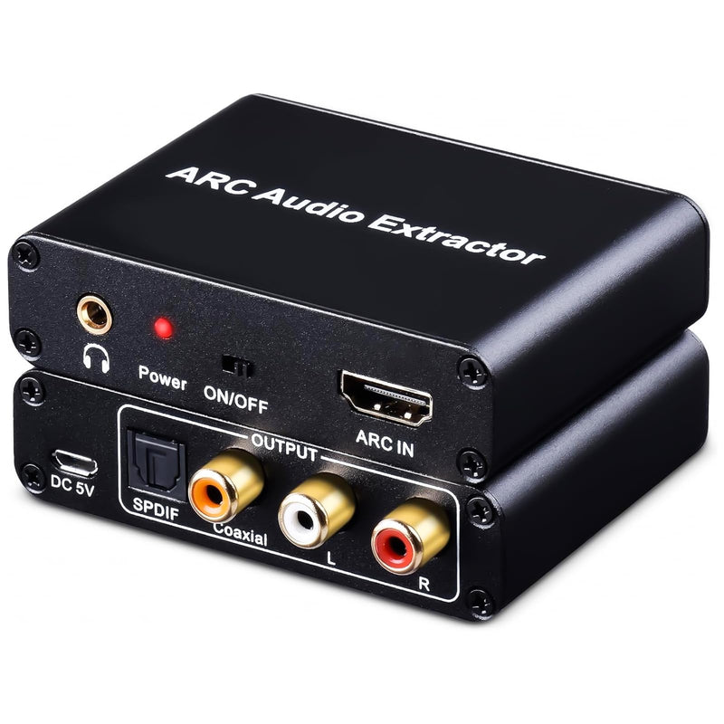 [AUSTRALIA] - AMANKA HDMI ARC Adapter 192KHz HDMI ARC Audio Extractor with Digital Optical TOSLINK SPDIF Coaxial, HDMI ARC to RCA Audio Converter Analog 3.5mm L/R Stereo, Audio Splitter for HDTV Soundbar Amplifier 