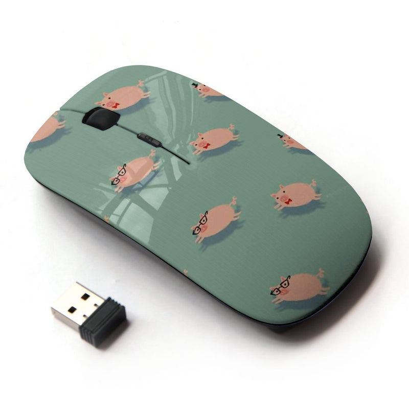 KOOLmouse [ Optical 2.4G Wireless Mouse ] [ Pig Cute Teal Pink Animal Pet Pattern ]