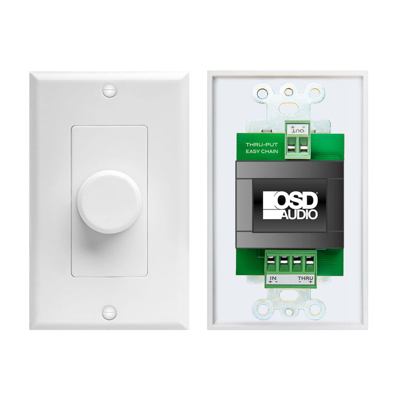 OSD Audio 70V Mono 50W in-Wall Volume Control Unique Thru-Put Easy Daisy Chain Install (White, Almond, Bone) MVC50 50 watts