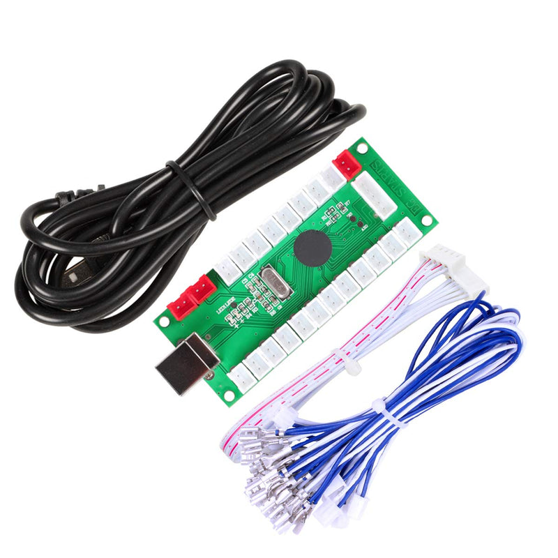EG STARTS Arcade Zero Delay USB Encoder To PC Games Controllers For Arcade DIY Kits Parts Mame Jamma & Other PC Games (5Pin Joystick + Happ Style Push Button) 5Pin Joystick + Happ Style Push Button