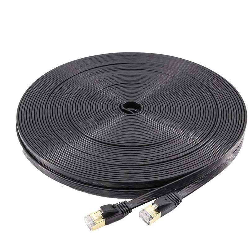 [AUSTRALIA] - Liphontcta NCElec Weatherproof Flat Cat 6 (Cat6) Ethernet Cable, RJ45 Connector, 32AWG, Up to 1.0 Gbps and 250 MHz (50Ft, Black) 