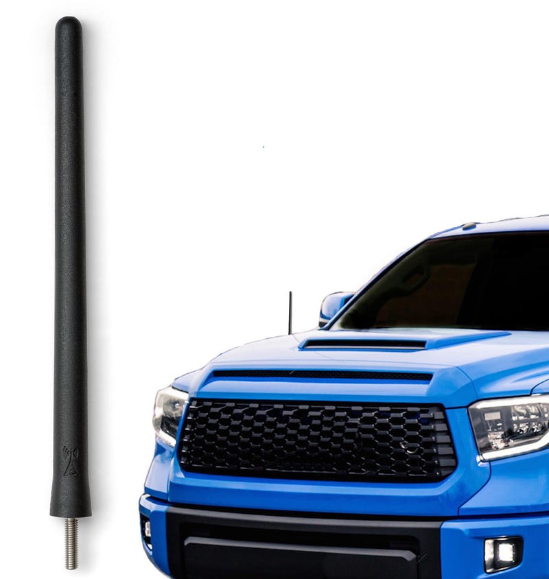 Short Rubber Antenna fits Toyota Tundra (2000-2020) - USA Stainless Steel Threading - The Original 6 3/4 Inch Accessories - Car Wash Proof - Internal Copper Coil