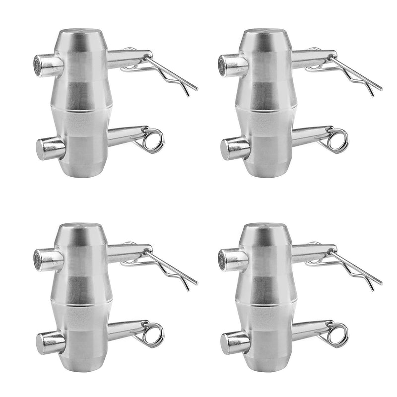 4 Pack Aluminum Double Ended Conical Coupler with Clips Pin, DJ Stage Truss Clamp - Fit F34 F33
