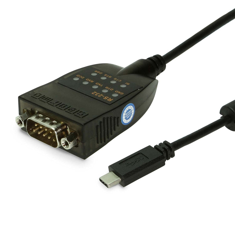 Gearmo USB-C 2.0 to Serial RS-232 Adapter w/ LED Indicators